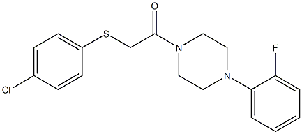 4-chlorophenyl 2-[4-(2-fluorophenyl)-1-piperazinyl]-2-oxoethyl sulfide 结构式