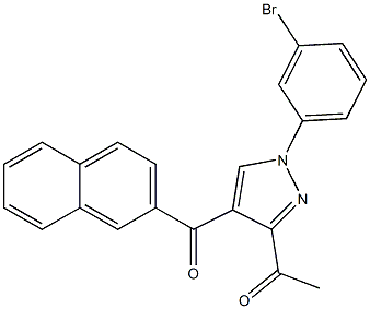 1-[1-(3-bromophenyl)-4-(2-naphthoyl)-1H-pyrazol-3-yl]ethanone 结构式