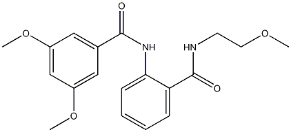 3,5-dimethoxy-N-(2-{[(2-methoxyethyl)amino]carbonyl}phenyl)benzamide 结构式