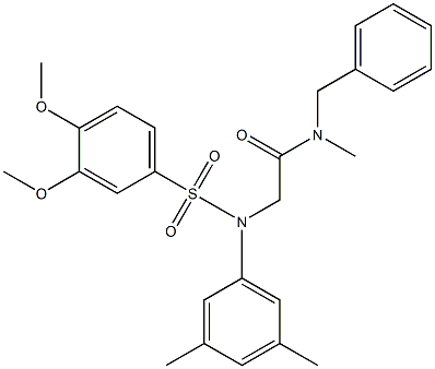 N-benzyl-2-{[(3,4-dimethoxyphenyl)sulfonyl]-3,5-dimethylanilino}-N-methylacetamide 结构式