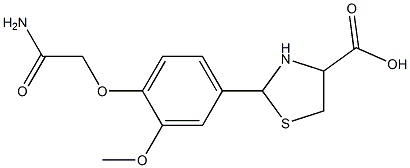 2-[4-(2-amino-2-oxoethoxy)-3-methoxyphenyl]-1,3-thiazolidine-4-carboxylic acid 结构式