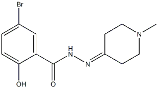 5-bromo-2-hydroxy-N'-(1-methyl-4-piperidinylidene)benzohydrazide 结构式