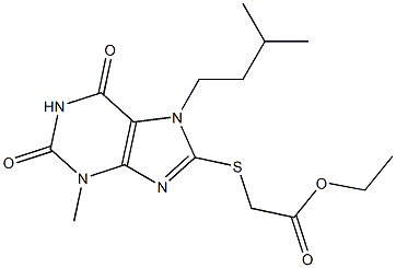 ethyl [(7-isopentyl-3-methyl-2,6-dioxo-2,3,6,7-tetrahydro-1H-purin-8-yl)sulfanyl]acetate 结构式