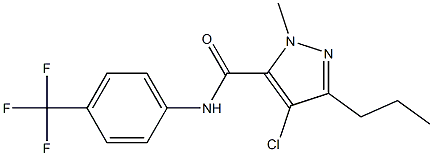 4-chloro-1-methyl-3-propyl-N-[4-(trifluoromethyl)phenyl]-1H-pyrazole-5-carboxamide 结构式
