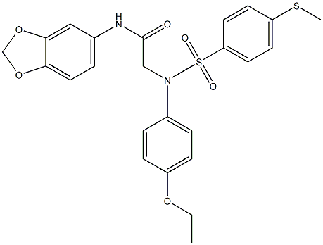 N-(1,3-benzodioxol-5-yl)-2-(4-ethoxy{[4-(methylsulfanyl)phenyl]sulfonyl}anilino)acetamide 结构式