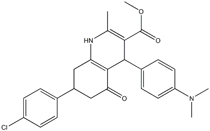 methyl 7-(4-chlorophenyl)-4-[4-(dimethylamino)phenyl]-2-methyl-5-oxo-1,4,5,6,7,8-hexahydro-3-quinolinecarboxylate 结构式