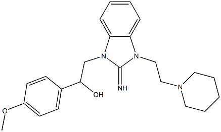 2-{2-imino-3-[2-(1-piperidinyl)ethyl]-2,3-dihydro-1H-benzimidazol-1-yl}-1-(4-methoxyphenyl)ethanol 结构式