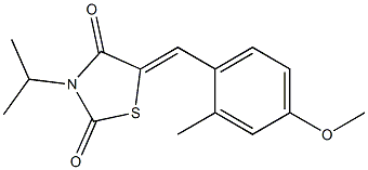 3-isopropyl-5-(4-methoxy-2-methylbenzylidene)-1,3-thiazolidine-2,4-dione 结构式