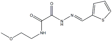 N-(2-methoxyethyl)-2-oxo-2-[2-(2-thienylmethylene)hydrazino]acetamide 结构式