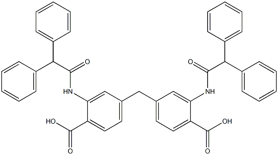 4-{4-carboxy-3-[(diphenylacetyl)amino]benzyl}-2-[(diphenylacetyl)amino]benzoic acid 结构式