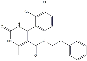 2-phenylethyl 4-(2,3-dichlorophenyl)-6-methyl-2-oxo-1,2,3,4-tetrahydro-5-pyrimidinecarboxylate 结构式