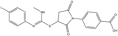 4-(3-{[[(4-iodophenyl)imino](methylamino)methyl]sulfanyl}-2,5-dioxo-1-pyrrolidinyl)benzoic acid 结构式