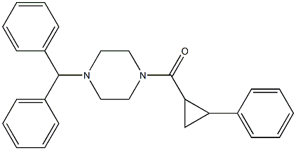 1-benzhydryl-4-[(2-phenylcyclopropyl)carbonyl]piperazine 结构式