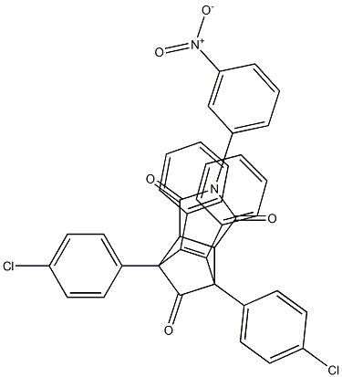 1,7-bis(4-chlorophenyl)-4-{3-nitrophenyl}-8,9-diphenyl-4-azatricyclo[5.2.1.0~2,6~]dec-8-ene-3,5,10-trione 结构式