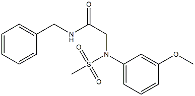 N-benzyl-2-[3-methoxy(methylsulfonyl)anilino]acetamide 结构式