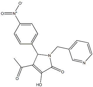 4-acetyl-3-hydroxy-5-{4-nitrophenyl}-1-(3-pyridinylmethyl)-1,5-dihydro-2H-pyrrol-2-one 结构式