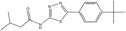 N-[5-(4-tert-butylphenyl)-1,3,4-thiadiazol-2-yl]-3-methylbutanamide 结构式