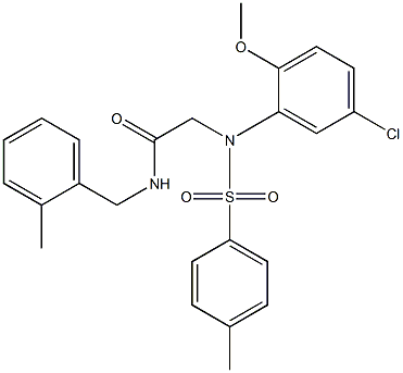 2-{[5-chloro-2-(methyloxy)phenyl][(4-methylphenyl)sulfonyl]amino}-N-[(2-methylphenyl)methyl]acetamide 结构式