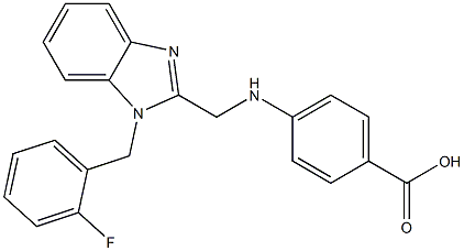 4-({[1-(2-fluorobenzyl)-1H-benzimidazol-2-yl]methyl}amino)benzoic acid 结构式