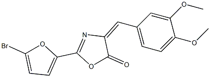 2-(5-bromo-2-furyl)-4-(3,4-dimethoxybenzylidene)-1,3-oxazol-5(4H)-one 结构式