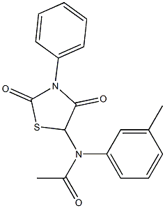 N-(2,4-dioxo-3-phenyl-1,3-thiazolidin-5-yl)-N-(3-methylphenyl)acetamide 结构式