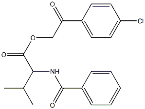 2-(4-chlorophenyl)-2-oxoethyl 2-(benzoylamino)-3-methylbutanoate 结构式