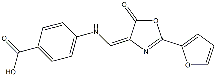 4-{[(2-(2-furyl)-5-oxo-1,3-oxazol-4(5H)-ylidene)methyl]amino}benzoic acid 结构式