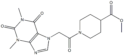 methyl 1-[(1,3-dimethyl-2,6-dioxo-1,2,3,6-tetrahydro-7H-purin-7-yl)acetyl]-4-piperidinecarboxylate 结构式