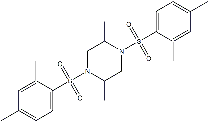 1,4-bis[(2,4-dimethylphenyl)sulfonyl]-2,5-dimethylpiperazine 结构式