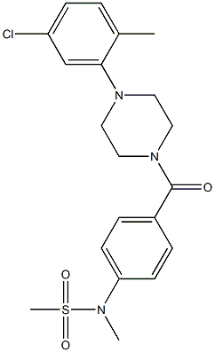 N-(4-{[4-(5-chloro-2-methylphenyl)-1-piperazinyl]carbonyl}phenyl)-N-methylmethanesulfonamide 结构式