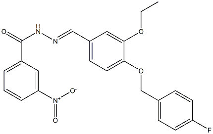 N'-{3-ethoxy-4-[(4-fluorobenzyl)oxy]benzylidene}-3-nitrobenzohydrazide 结构式
