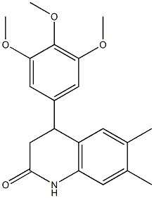 6,7-dimethyl-4-(3,4,5-trimethoxyphenyl)-3,4-dihydro-2(1H)-quinolinone 结构式