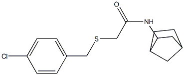 N-bicyclo[2.2.1]hept-2-yl-2-[(4-chlorobenzyl)sulfanyl]acetamide 结构式