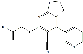 {[3-cyano-4-(3-pyridinyl)-6,7-dihydro-5H-cyclopenta[b]pyridin-2-yl]sulfanyl}acetic acid 结构式