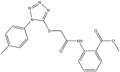 methyl 2-[({[1-(4-methylphenyl)-1H-tetraazol-5-yl]sulfanyl}acetyl)amino]benzoate 结构式