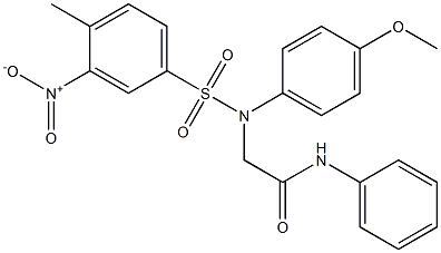 2-[({3-nitro-4-methylphenyl}sulfonyl)-4-methoxyanilino]-N-phenylacetamide 结构式