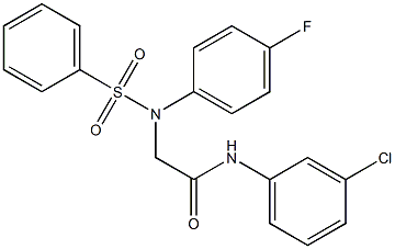 N-(3-chlorophenyl)-2-[(4-fluorophenyl)(phenylsulfonyl)amino]acetamide 结构式