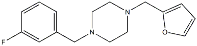 1-(3-fluorobenzyl)-4-(2-furylmethyl)piperazine 结构式