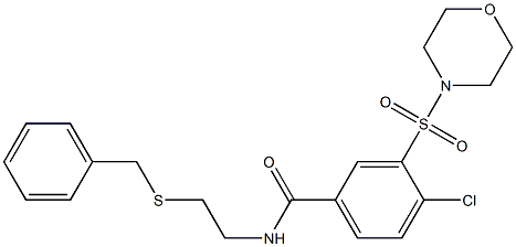 N-[2-(benzylsulfanyl)ethyl]-4-chloro-3-(4-morpholinylsulfonyl)benzamide 结构式