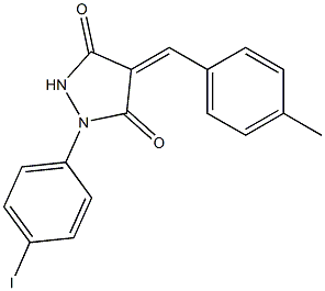 1-(4-iodophenyl)-4-(4-methylbenzylidene)-3,5-pyrazolidinedione 结构式