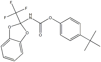 4-tert-butylphenyl 2-(trifluoromethyl)-1,3-benzodioxol-2-ylcarbamate 结构式