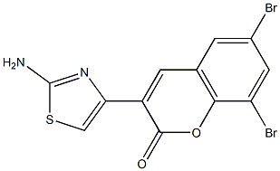 3-(2-amino-1,3-thiazol-4-yl)-6,8-dibromo-2H-chromen-2-one 结构式