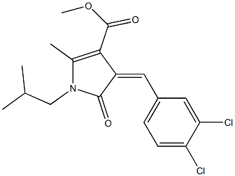 methyl 4-(3,4-dichlorobenzylidene)-1-isobutyl-2-methyl-5-oxo-4,5-dihydro-1H-pyrrole-3-carboxylate 结构式