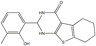 2-(2-hydroxy-3-methylphenyl)-2,3,5,6,7,8-hexahydro[1]benzothieno[2,3-d]pyrimidin-4(1H)-one 结构式