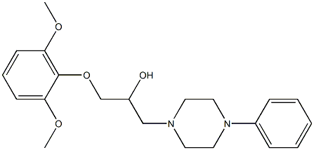 1-(2,6-dimethoxyphenoxy)-3-(4-phenylpiperazin-1-yl)propan-2-ol 结构式