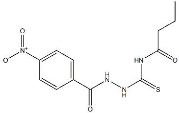 N-[(2-{4-nitrobenzoyl}hydrazino)carbothioyl]butanamide 结构式