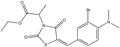 ethyl 2-{5-[3-bromo-4-(dimethylamino)benzylidene]-2,4-dioxo-1,3-thiazolidin-3-yl}propanoate 结构式