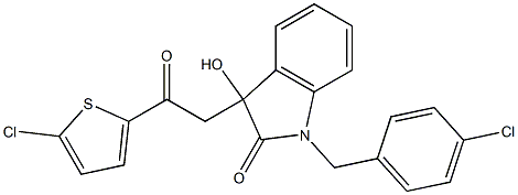 1-(4-chlorobenzyl)-3-[2-(5-chloro-2-thienyl)-2-oxoethyl]-3-hydroxy-1,3-dihydro-2H-indol-2-one 结构式