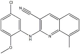 2-(5-chloro-2-methoxyanilino)-8-methyl-3-quinolinecarbonitrile 结构式