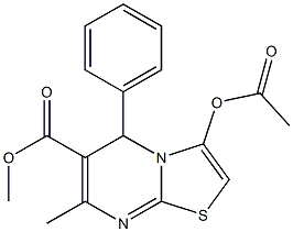 methyl 3-(acetyloxy)-7-methyl-5-phenyl-5H-[1,3]thiazolo[3,2-a]pyrimidine-6-carboxylate 结构式